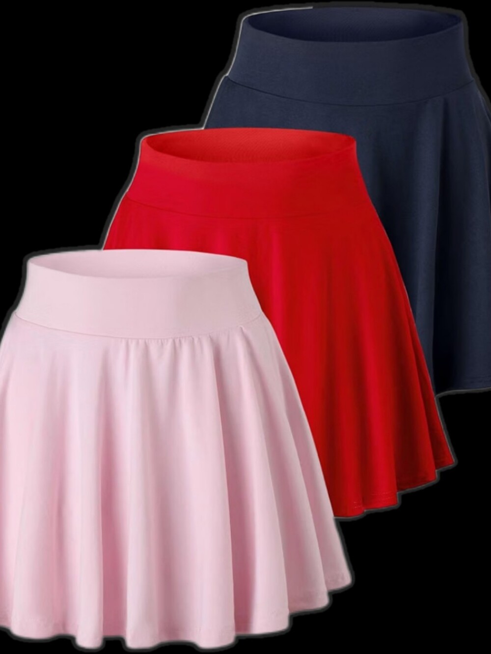 3 Skater Mini Skirts Pink, Red & Navy Sz 3X